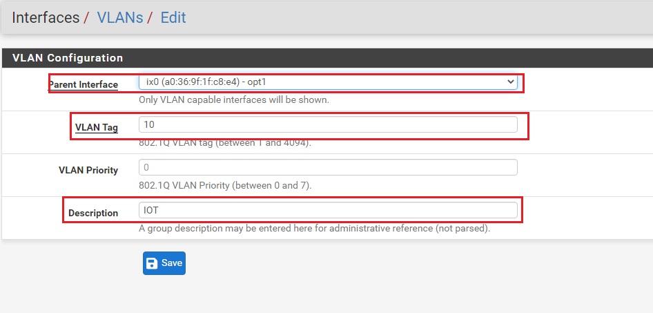 pfsense vlan